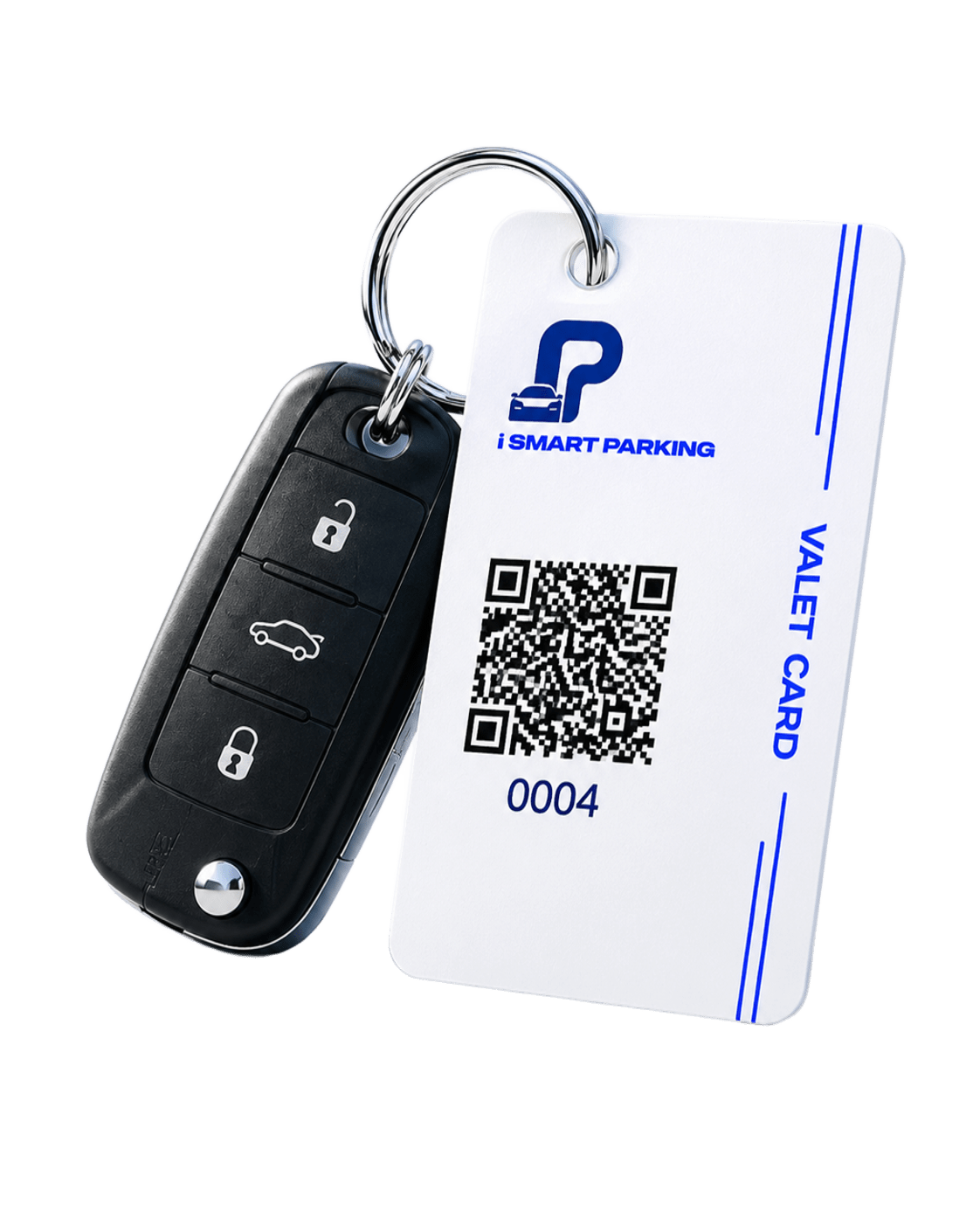 Valet Key Card With Vehicle Key
